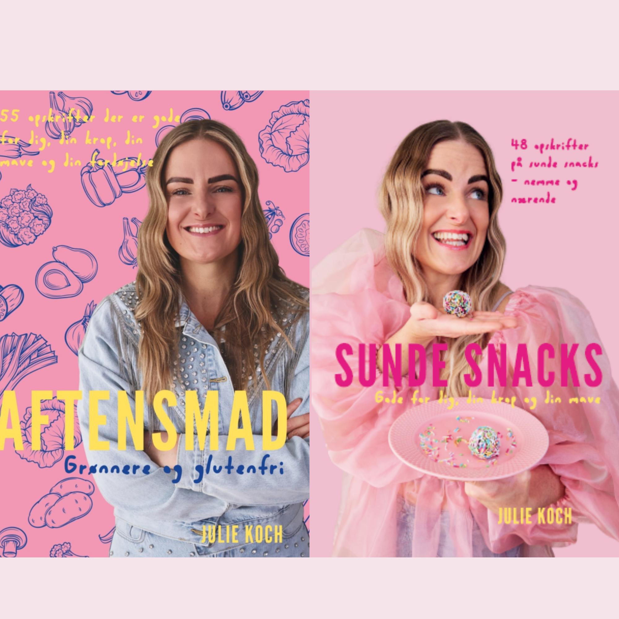 PRE-ORDER Sommer tilbud. Bogpakke med 2 bøger. Sunde snacks og Aftensmad - grønnere og glutenfri
