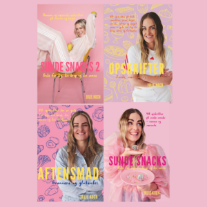 PRE-ORDER Bogpakke med 4 bøger: Sunde Snacks, Sunde Snacks 2, Aftensmad og Opskrifter